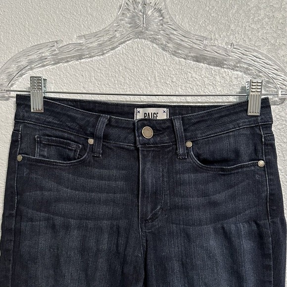 Paige Verdugo Crop Womens Dark Wash Blue Jeans Size 27 - Picture 3 of 10